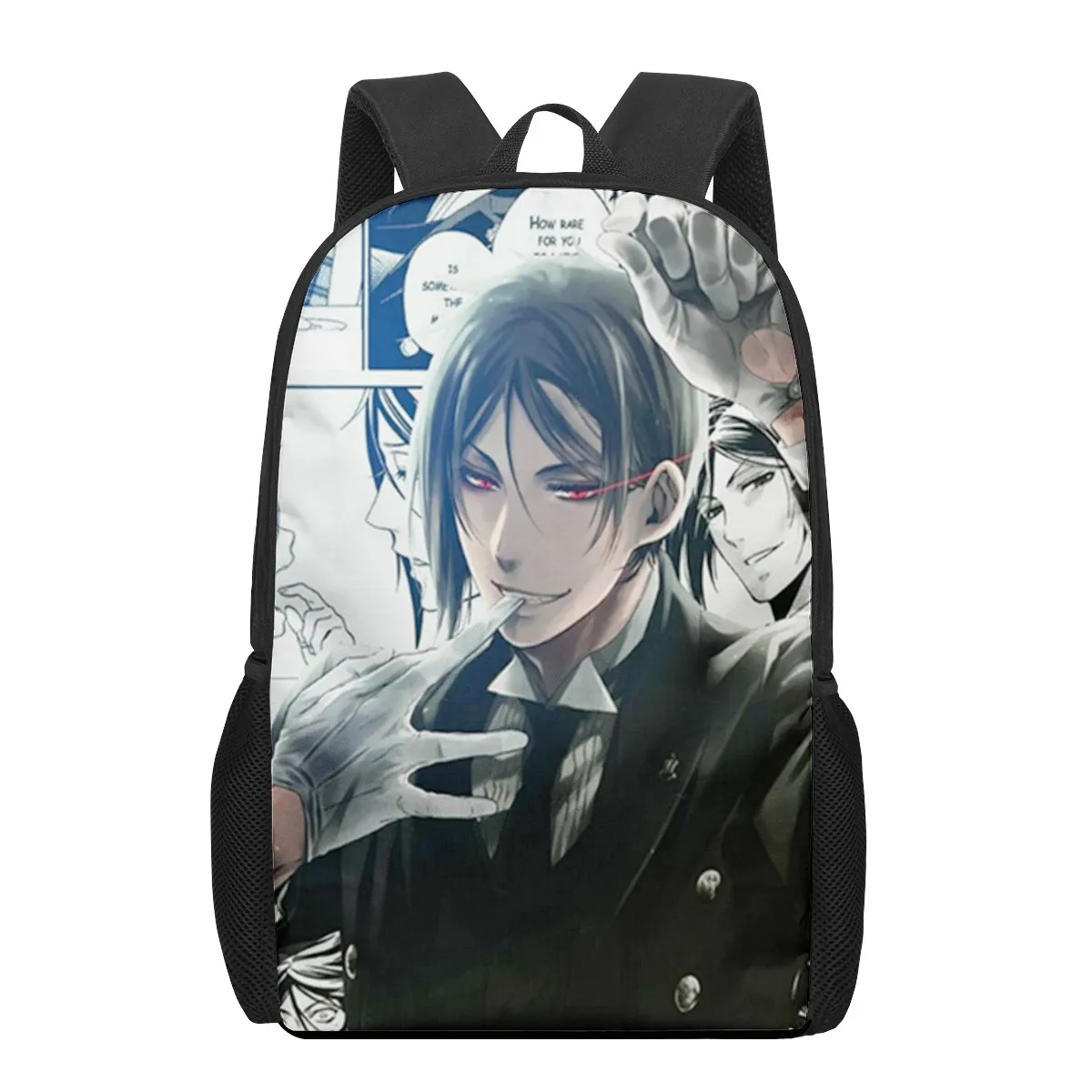 Black Butler ANIME 3D Pattern School Bag for Children Girls Boys Casual Book Bags Kids Backpack Boys Girls Schoolbags Bagpack