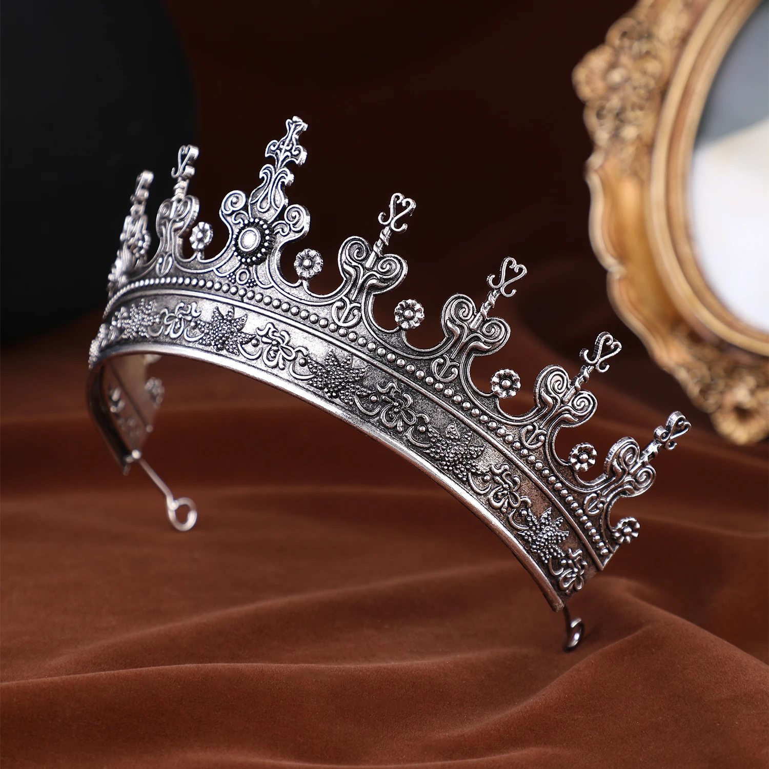 Unisex Golden Medieval Crown Renaissance Period Costume Accessory Prince Princess Birthday Masquerade Ball Halloween Headpiece image 6
