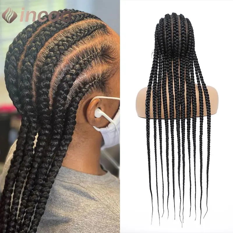 

Synthetic Jumbo Full Lace Front Wigs 36Inch Knotless Cornrow Braided Wigs For Women Twist Braid Lace Wigs Box Braids Wig African