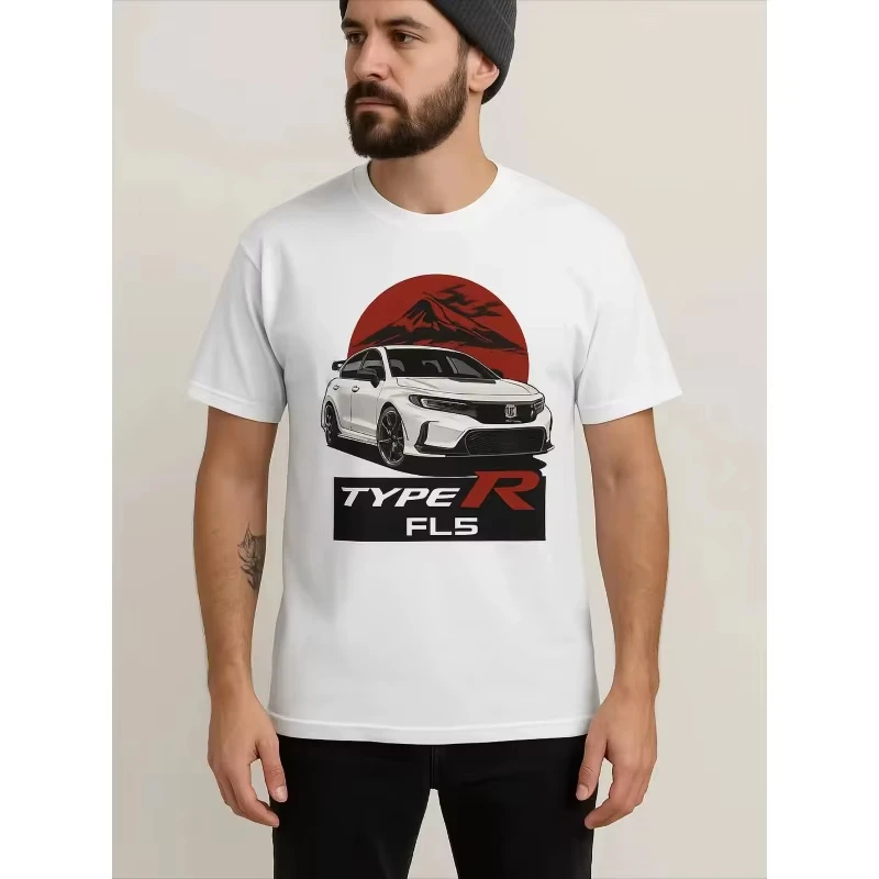 

Honda 2026, новинка, жаркое лето, одежда типа Honda Civic, одежда для автомобилей и мотоциклов, удобная хлопковая футболка с рисунком шлема