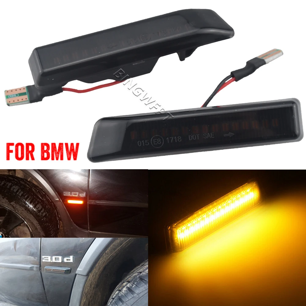 

Для BMW X5 E53 3 серии E36, боковой габаритный поворотник, светодиодный динамический указатель поворота, мигалка с проточной водой, мигающий свет