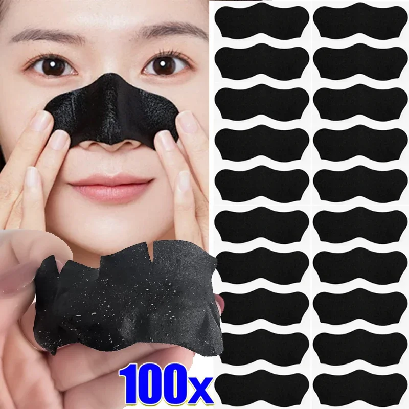 100PCS Nose Blackhead Remover Mask Deep Cleansing Shrink Pore Acne Treatment Strips Nose Black Dots Pore Strip Skin Care Unisex