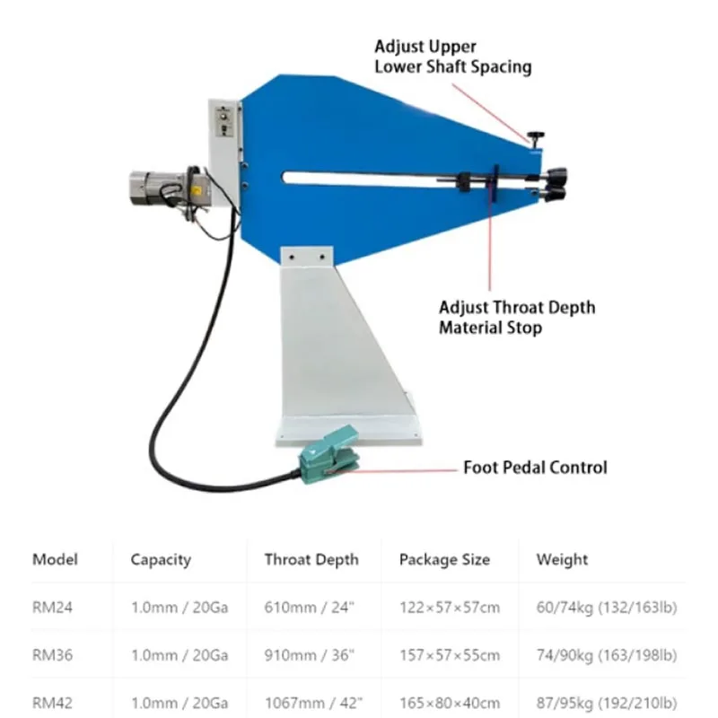 

Electric Coiler Machine RM24 Sheet Metal Bead Bending Machine Depth Adjustable Fully Assembled Steel Plate (customized)