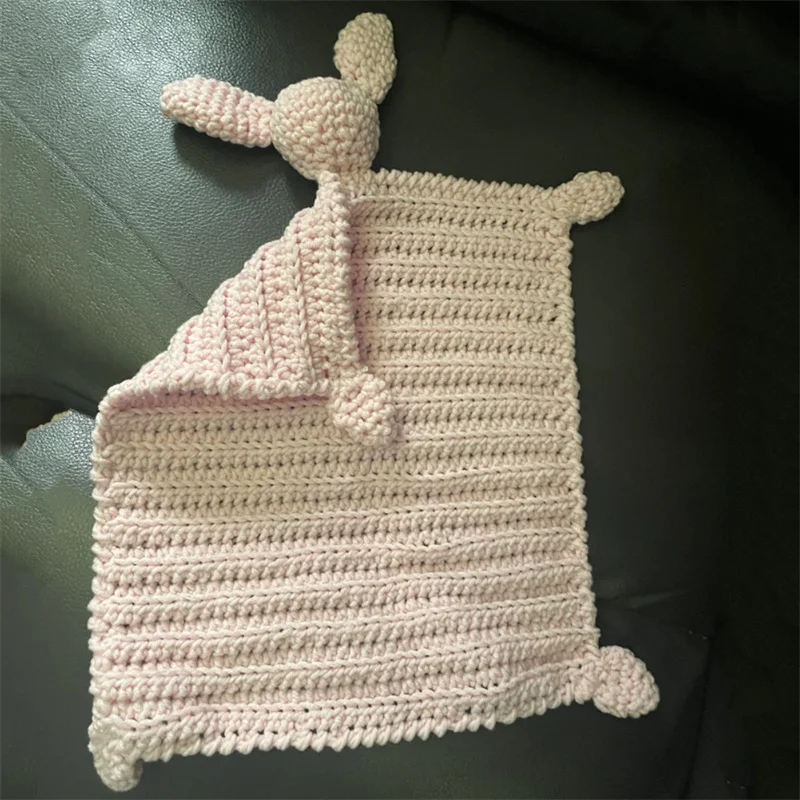 Handmade crocheted Rabbit ears blanket For children baby blankets newborn infant solid color bed sofa throw thick yarn warm