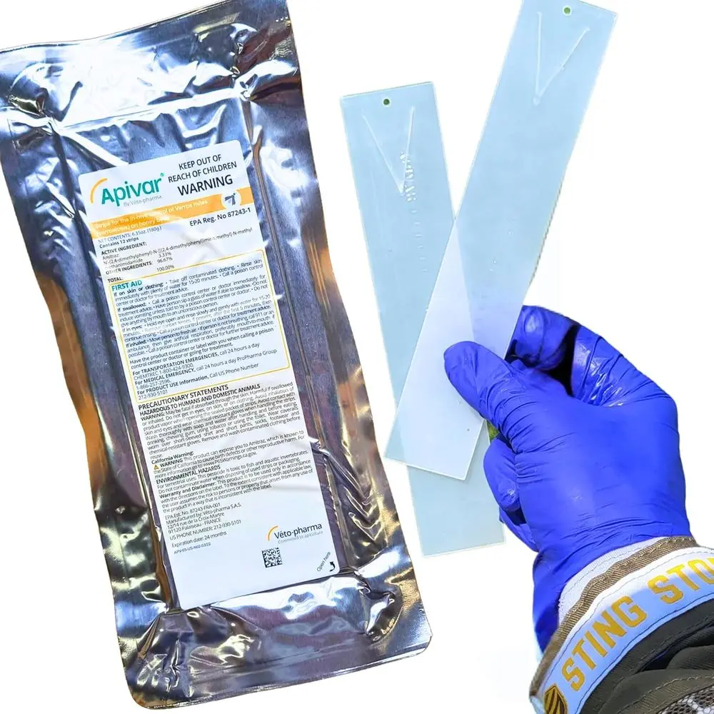 

Apivar Strips Varroa Mite Treaent or ey s with Easy-Rip Strips - 97-99% Eective Ast Mites (12 Pack)