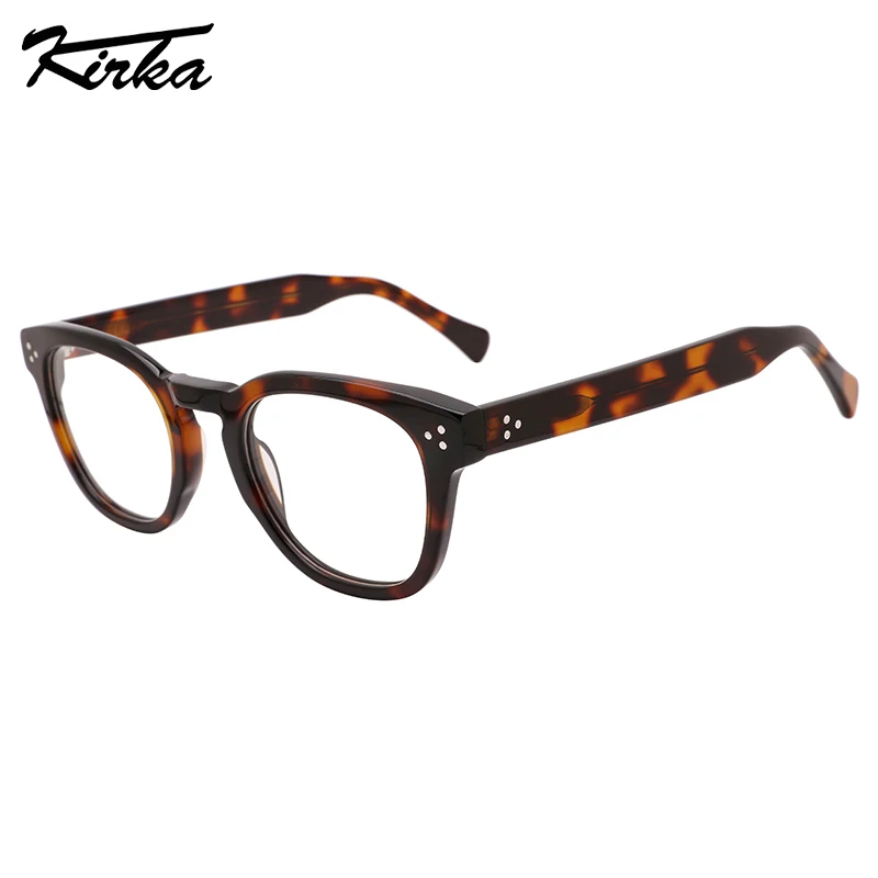 

Kirka Unisex Eyewear Acetate Square Shape Crystal Frame Optical Glasses Classical Color Design Wide Temple Eyeglasses WD1415