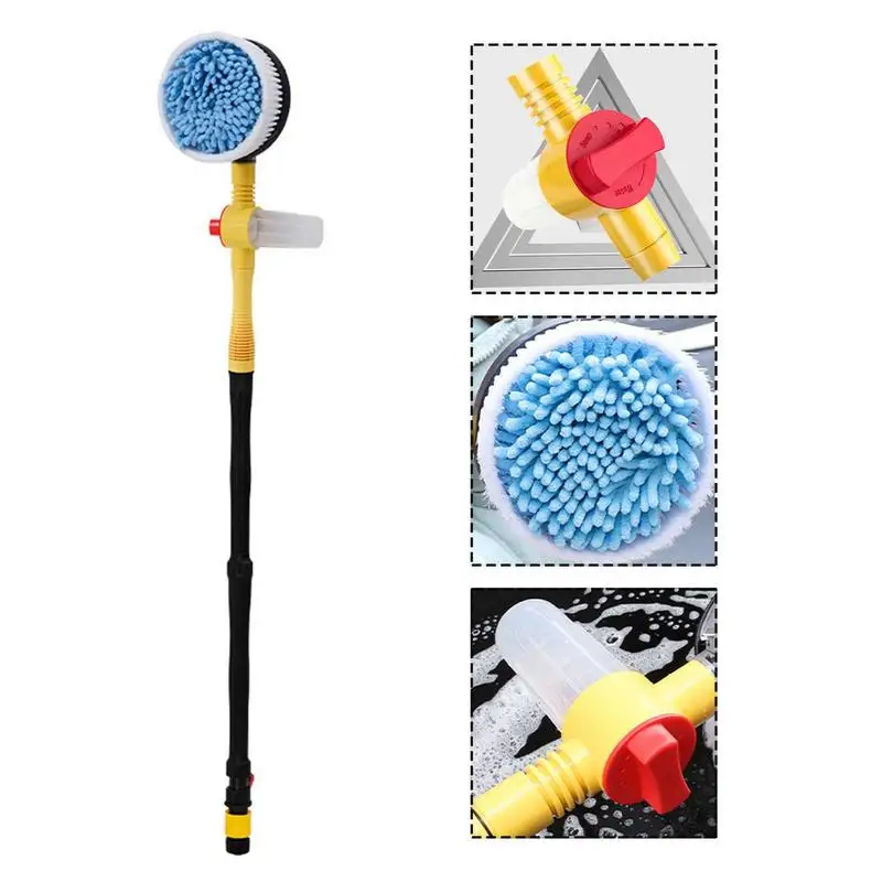 Chenille Microfiber Car Wash Mop Soap Dispensing Cleaner Auto-rotating Car Wash Brush Car Wash Cleaning Tool Car Brush Set