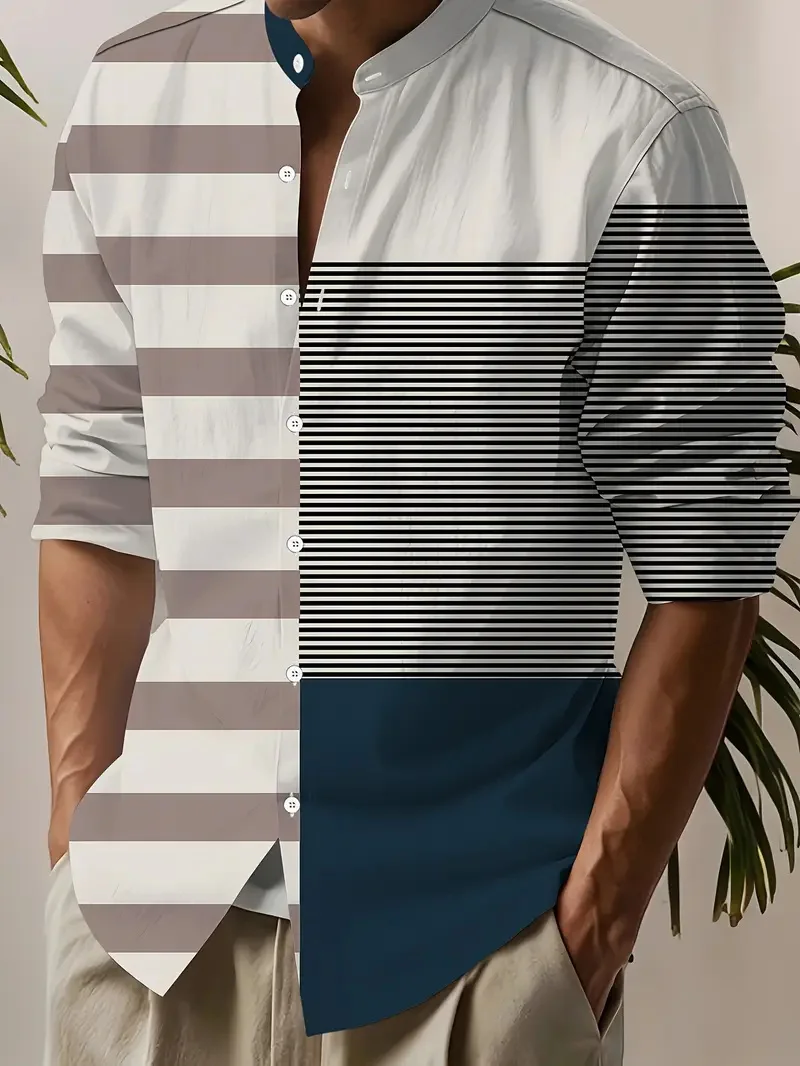 

Винтажная мужская рубашка с длинным рукавом с принтом парусного спорта, повседневная рубашка с длинным рукавом и цветочным принтом, свободный топ