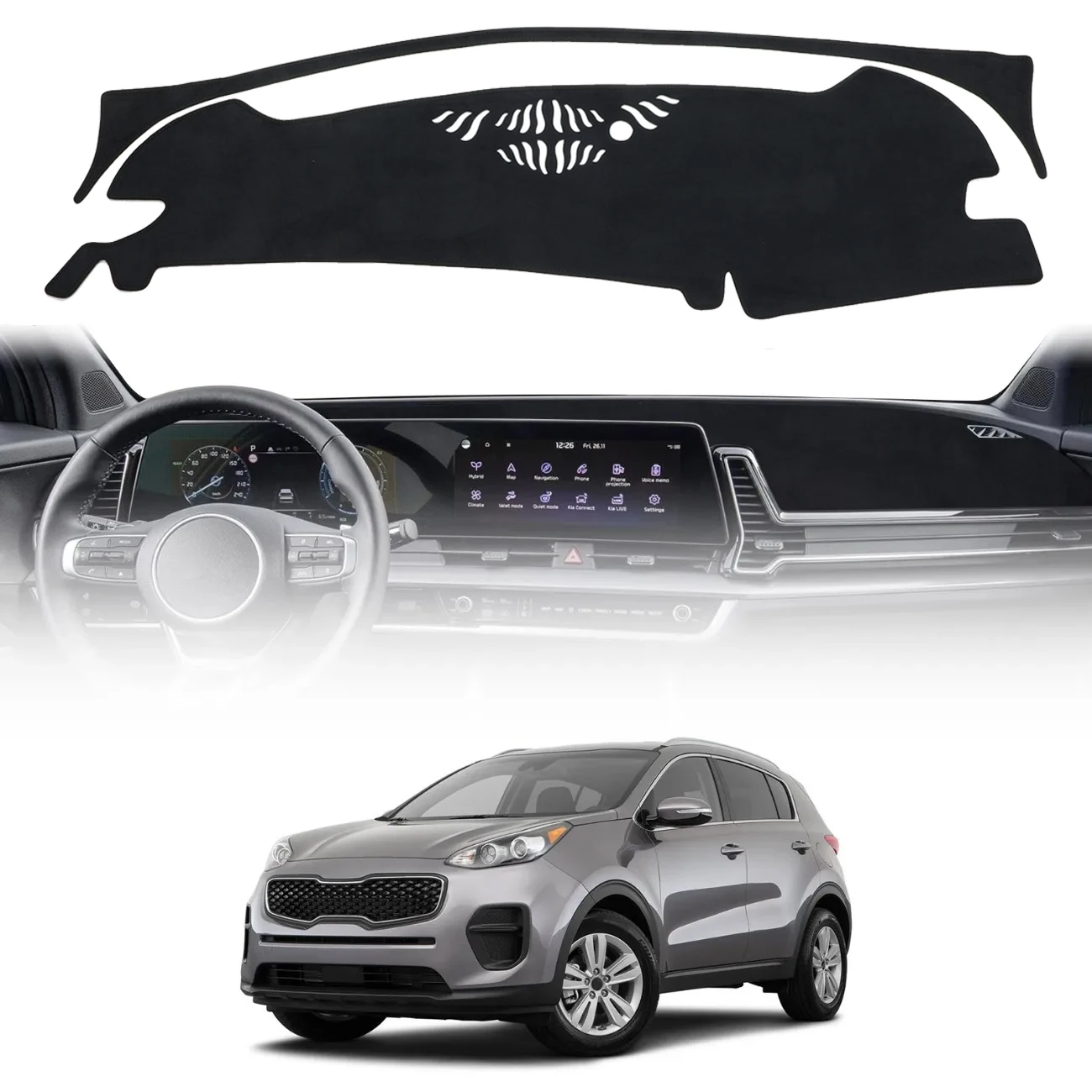 

Dashboard Cover Mat For Kia Sportage 2023 2024 2025 Accessories Dash Cover Dash Mat Sunshade Glare Non-Slip Protector Interior