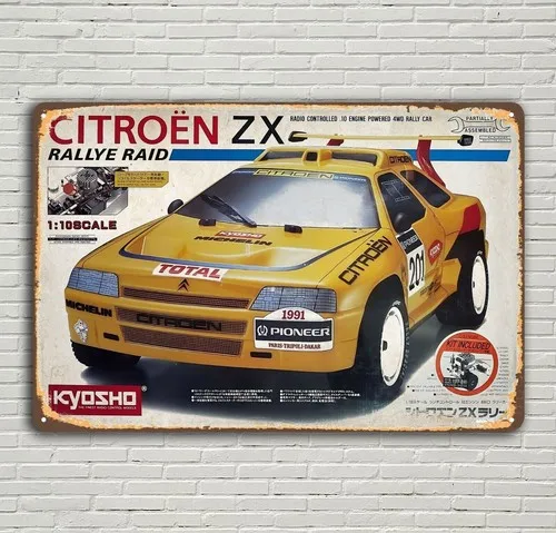 Vintage Rc Car Metal Sign Poster - Kyosho Zx Rallye Raid -