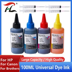 Kit de recarga de tinta de 100ML, cartucho de tinta para impresora HP 21, 22, 301, 302, 304, 121, 122, 123, 650, 652, 300, 140, 141, 343, 338, 63, 65,