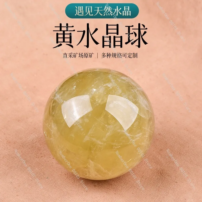 Natural Topaz Crystal Sphere, White Crystal Raw Stone Polished Ball, Feng Shui Home Decor, Business Opening Gift