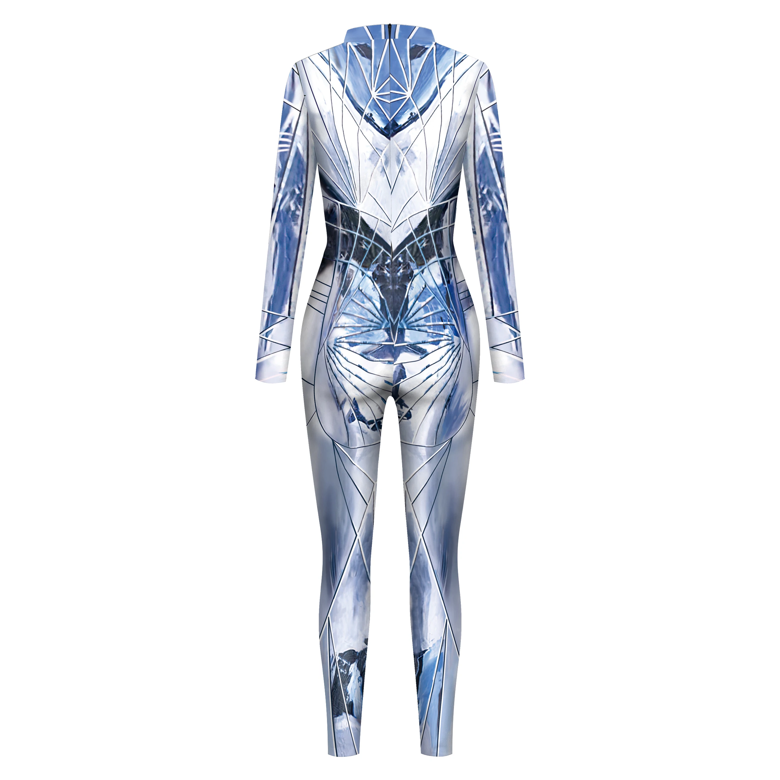 Zawaland Bodysuit Warrior Mechanical Zentai Armour Steampunk Clothing  Cool Punk Party Cosplay Costume Women Catsuit Jumpsuit