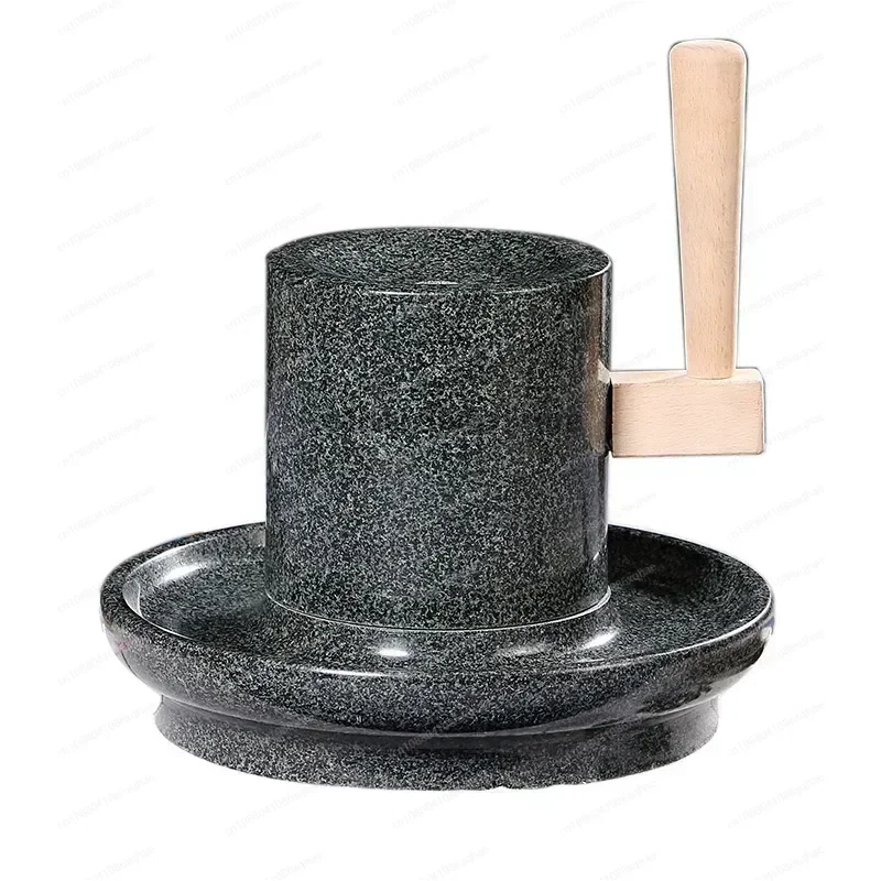 

Blue Stone Tea Mill Handmade Bucket Tea Set Matcha Stone Grinding Disc Small Stone Mill Household Grinder