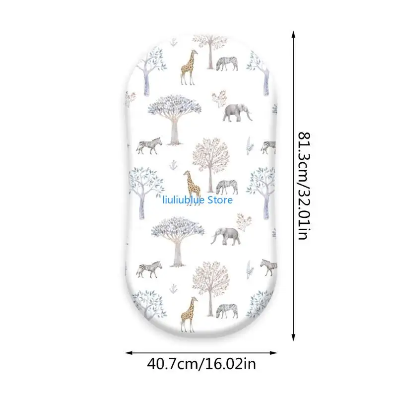 قطعتان من ملاءة سرير الأطفال المجهزة غطاء حصيرة تغيير الحفاضات وأكمام واقية قابلة للإزالة 62CF #6