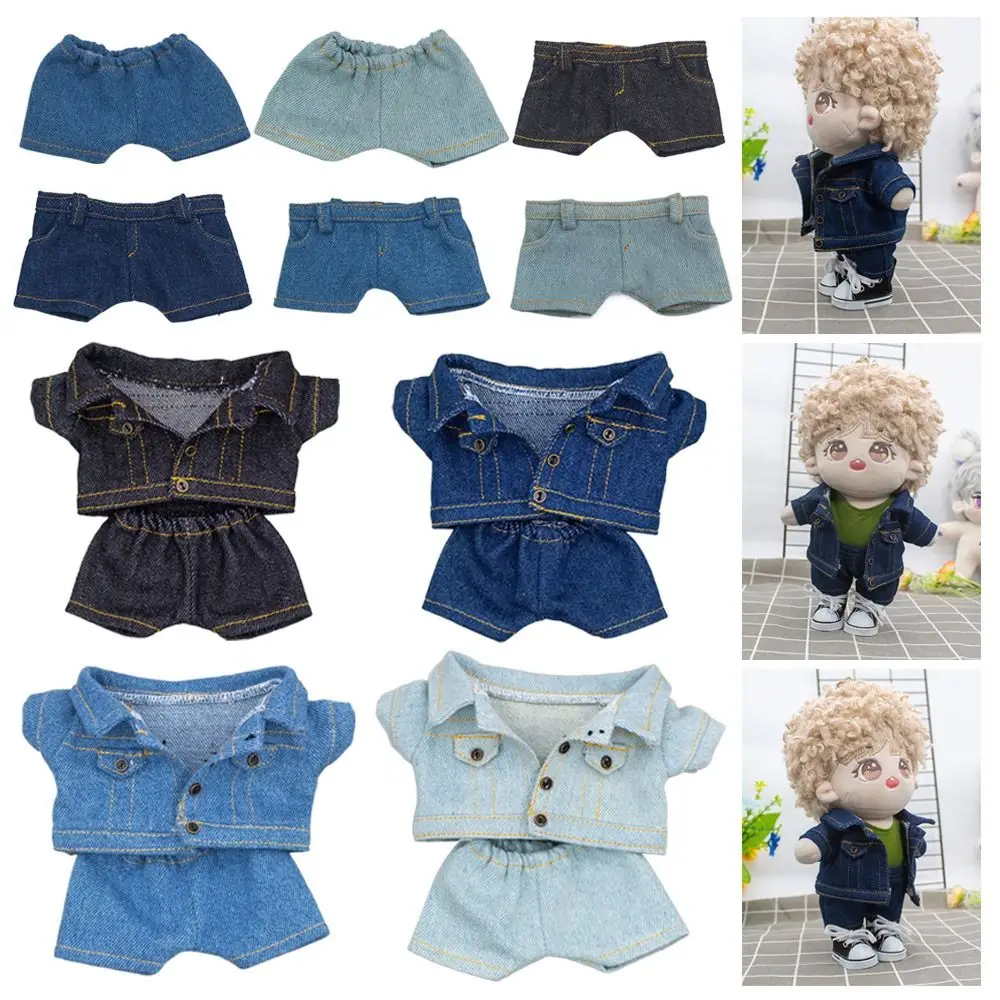 10cm Cotton Doll Clothes Fashion Jeans Pants Jacket Suits Cotton Doll Casual Wears Coat Tops 1/12 Dolls Clothes Accessories