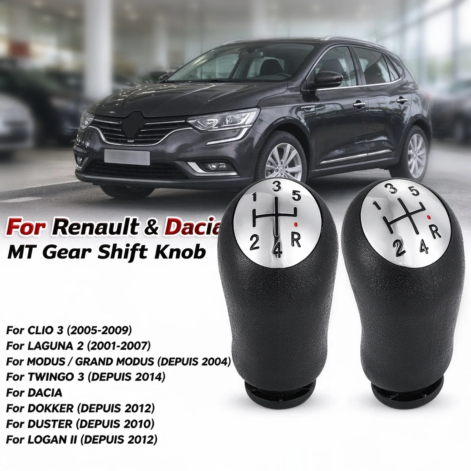 5 Speed Gear Stick Shift Knob for Renault CLIO MK3 3 III MEGANE MK2 SCENIC MK2 Car Shifter Lever Handle Replacement Accessories