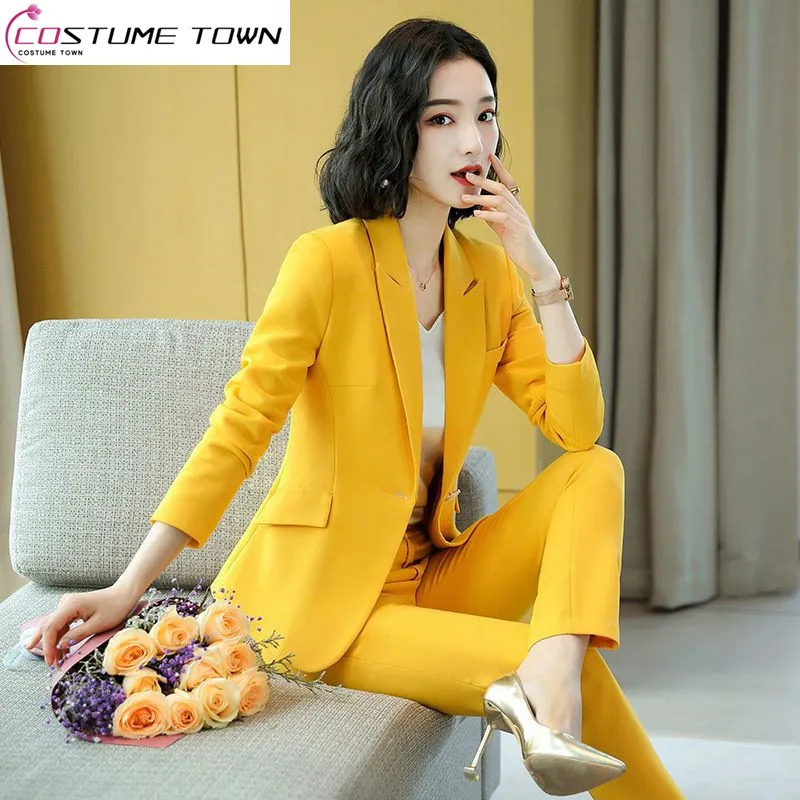 Korean Style Slim Fit Jacket Blazer Fashion Pencil Pants Two Piece Set Elegant Women\'s Pants Set Summer Office Outfits