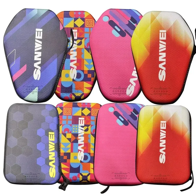 Hard Shell Table Tennis Storage Bag SANWEI Hexagon Sports Specific Racket Gourd Shaped Protective Case Square Racket Cover