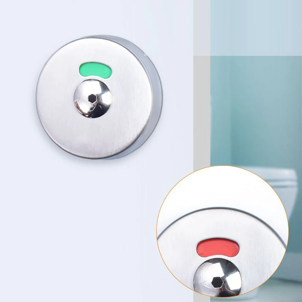 Stainless Steel Indicator Bolt Vacant Engaged Bathroom Privacy WC Toilet Door Lock For Public Toilet Hardware Bathroom Accessory