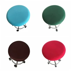 Round Solid Color Stretch Home Decor Bar Stool Elastic Chair Cover Stool Cover Chair Slipcover Seat Cover