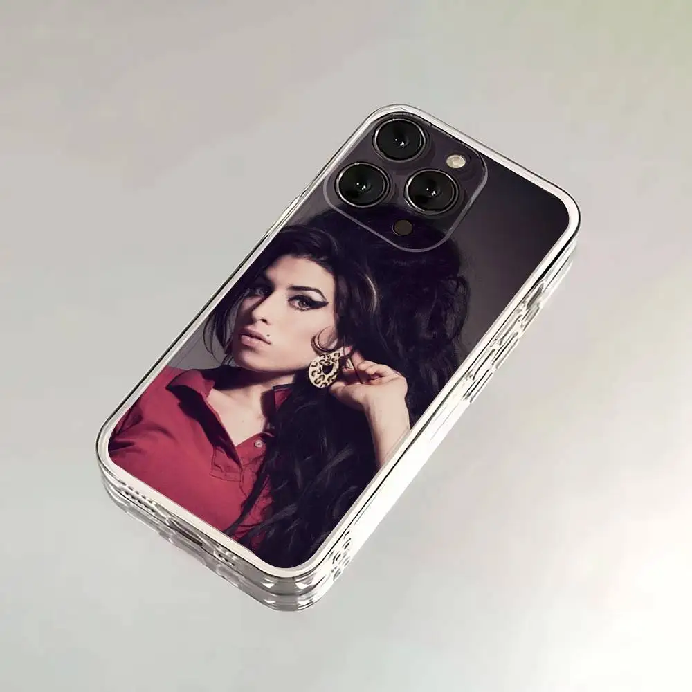 حافظة هاتف Singer Amy Winehouse لهاتف iPhone 6,16,15,14,13,12,11,17 Pro,Max,Plus,X,XS,XR,SE,غطاء ناعم شفاف صغير #5