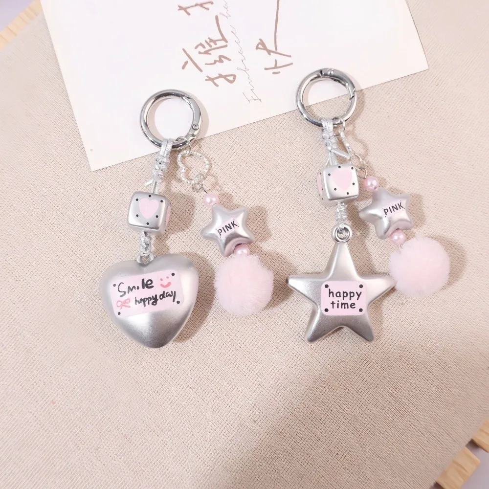 Trendy Silver Color Star Keychain Y2k Stylish Bag Pendant Decorative Exquisite Zipper Pull Women