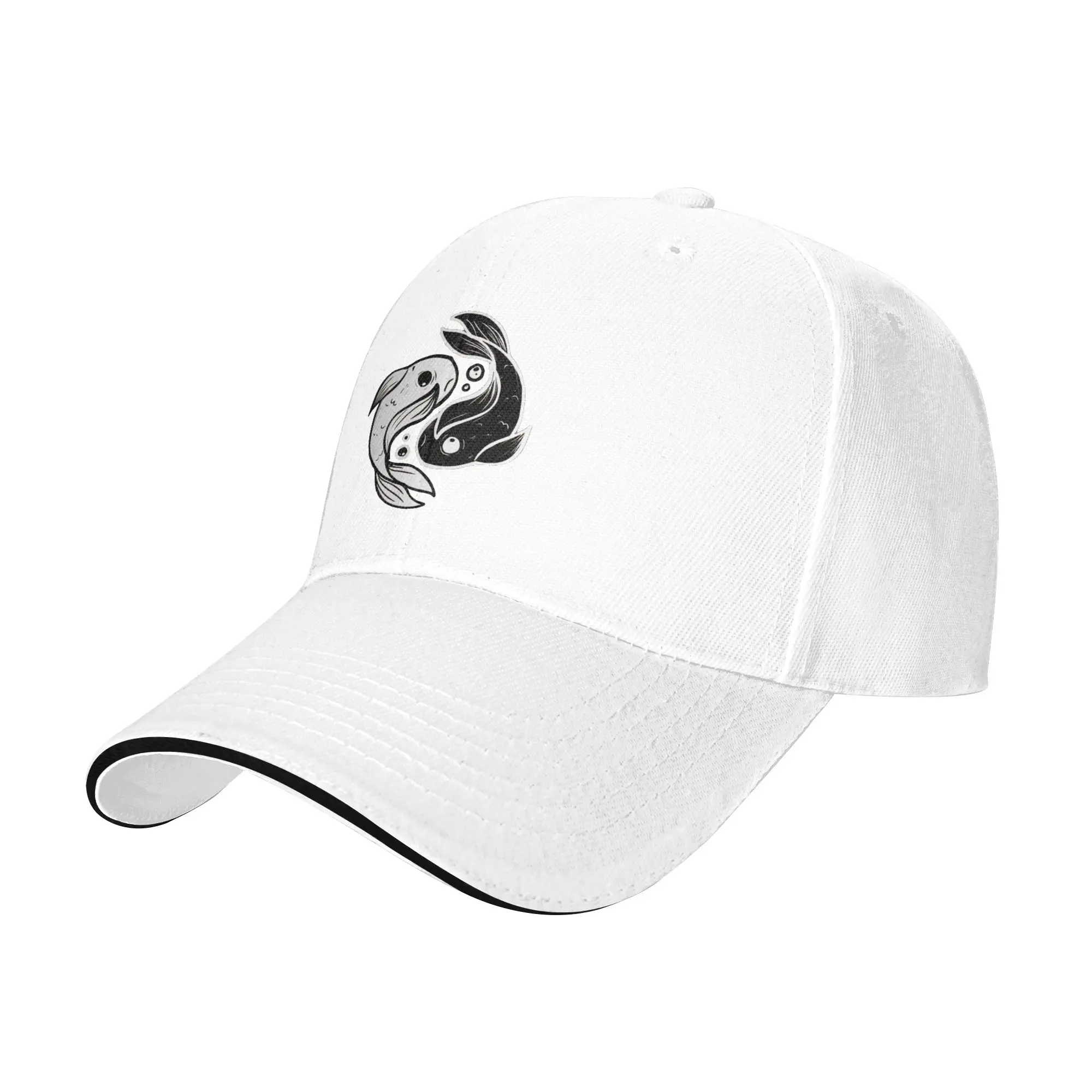 Yin Yang Koi Fish Sun Baseball Cap Summer Men Women  Custom DIY Hip Hop Hats Adjustable y2k Funny Outdoor Sport Baseball Caps