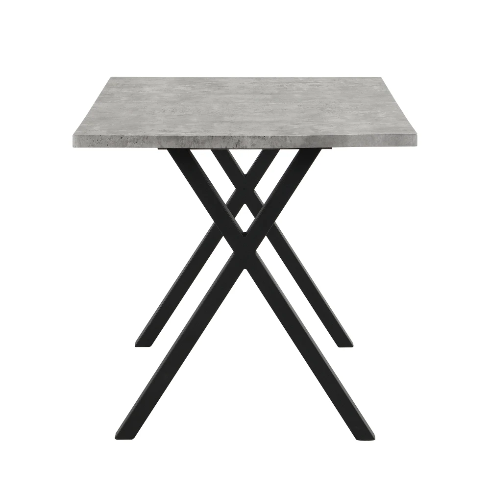 Esstisch, gekreuztes Design, rechteckiger Esstisch, Couchtisch, moderner, einfacher Esstisch aus Schmiedeeisen, 140 x 80 x 76 cm – Detail 17