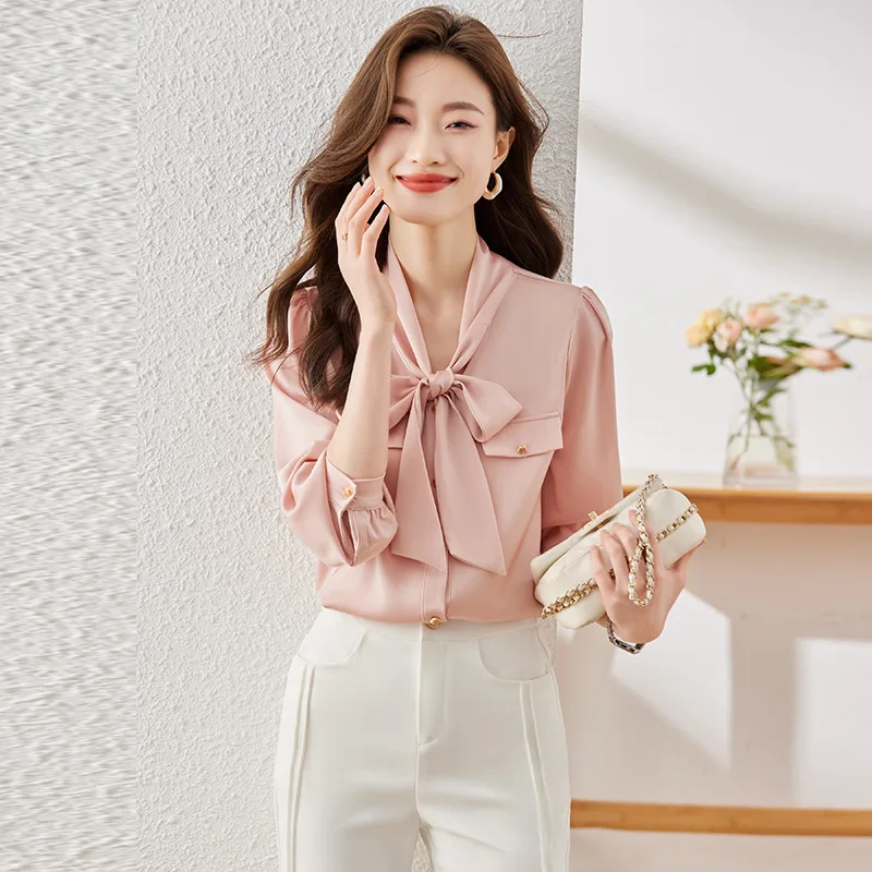 Spring Autumn Long Sleeve Elegant Blouses Shirts for Women Formal OL Styles Professional Female Tops Clothes Blusas