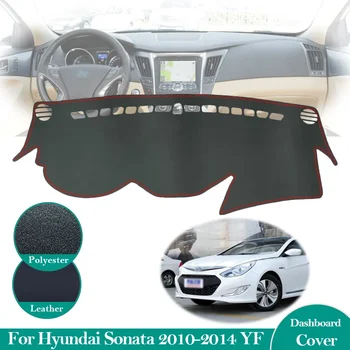 For Hyundai Sonata 2010 -2014 YF Non-slip Leather Mat Dashboard Cover Pad Sunshade Dashmat Protect Carpet Car Accessories 2013