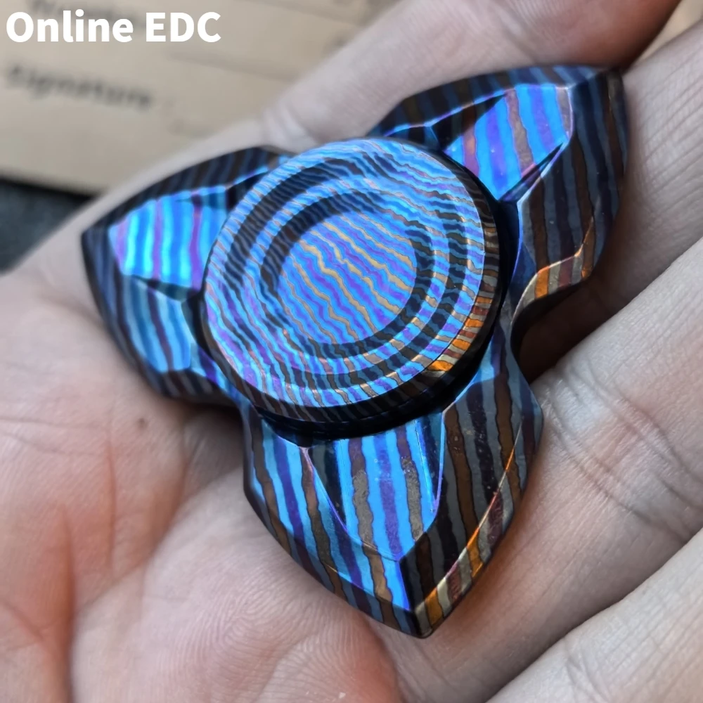 중고 NOVO STUDIO EDC 아파치 XL 티마스커스 피젯 스피너 삼중날 피젯 스피너