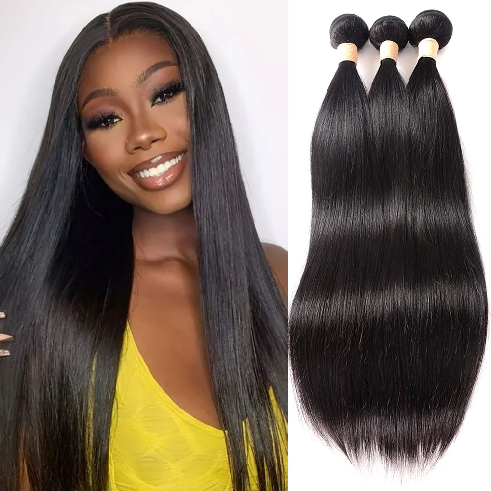 Bone Straight Human Hair Bundle Brazilian Human Hair 1/3 Bundle 12A Unprocessed Virgin Hair Remy Hair Extensions For Women