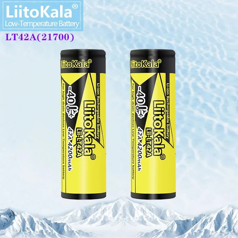 

1-10PCS LiitoKala Lii-LT42A 21700 4200mah 3.7V Rechargeable Battery 45A High Power Discharge for -40° Low-temperature battery