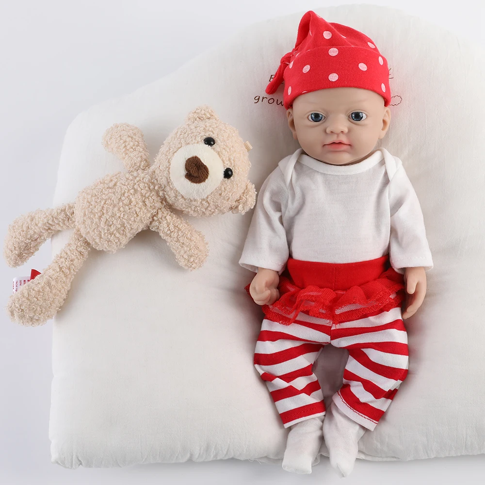 

IVITA 12" Full Body Silicone Reborn Baby Doll Realistic Girl Silicone Bebe Doll Lifelike Dolls for Children Christmas Toys