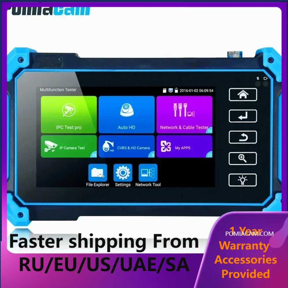 

Улучшенный телефон WANGLU IPC-5100C IPC-5200C все-в-одном 4,3-дюймовый тестер IP-камеры с поддержкой 4K, управлением PTZ и тестированием кабеля