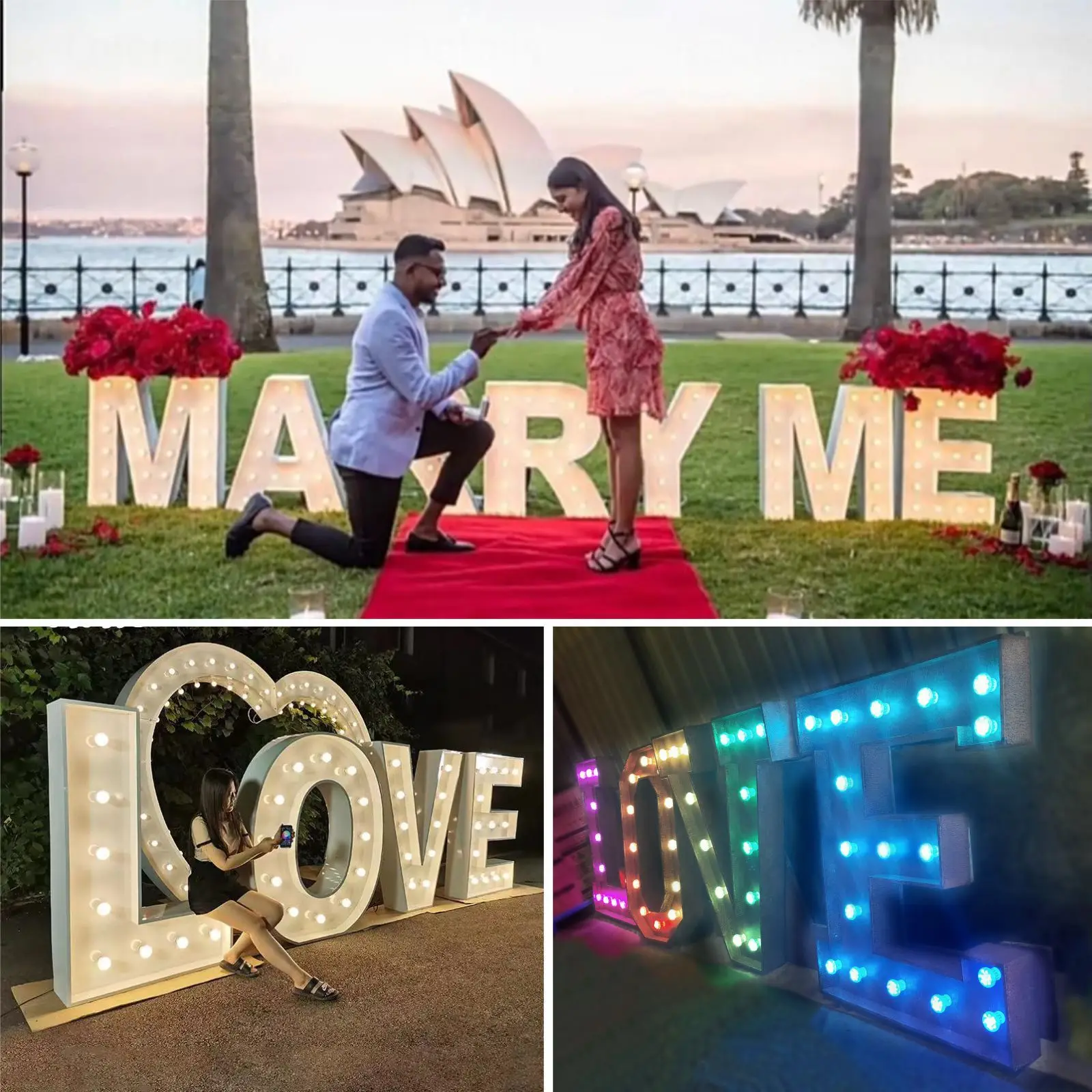 Party Decor LED Marquee Letter Lights For Wedding Proposal Happy Birthday Party Supplies For Party Decoration