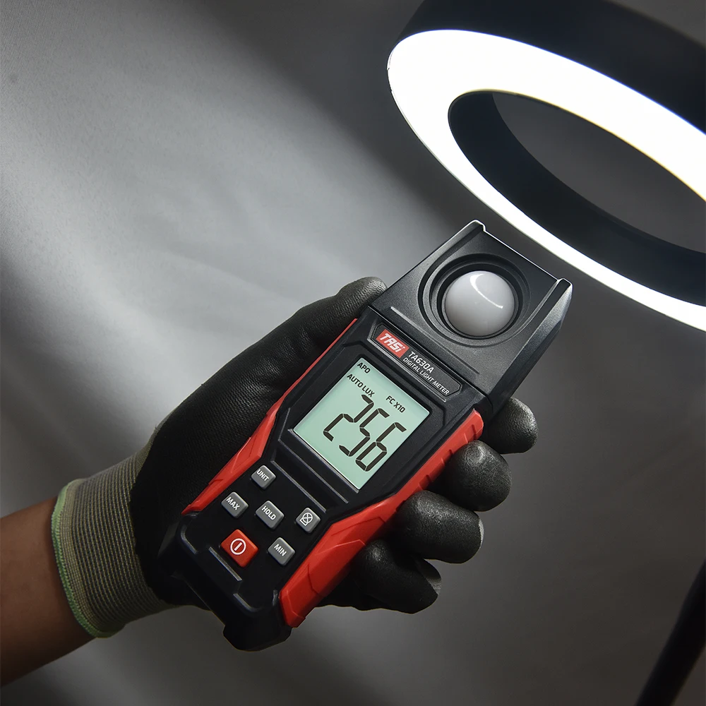 Imagem -02 - Tasi-digital Iluminação Light Meter Lux Meter Record 050000 Faixa de Medição Sensor Flexível Tester Luz Ta630a Ta630b