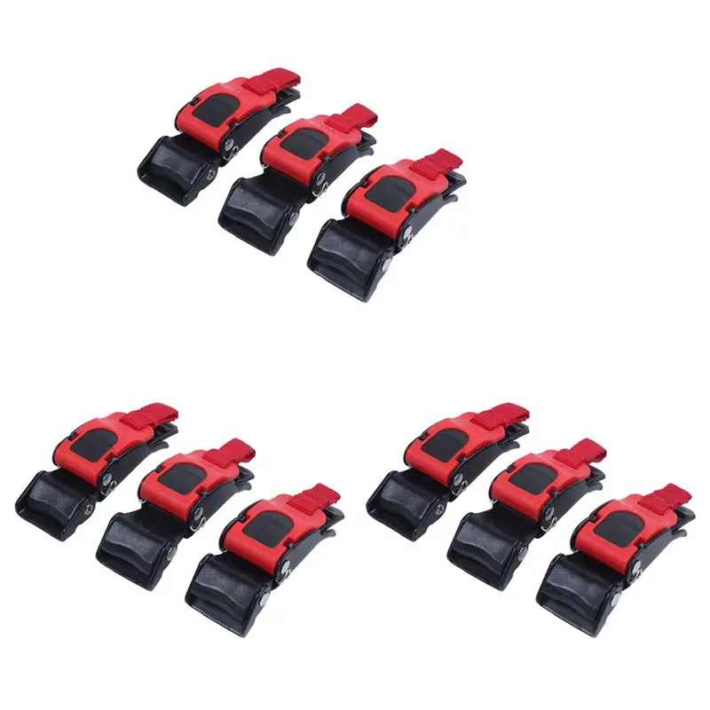 

Well 9X Plastic Motorcycle Helmet Speed Clip Chin Strap Quick Release Pull Buckle New Black+Red
