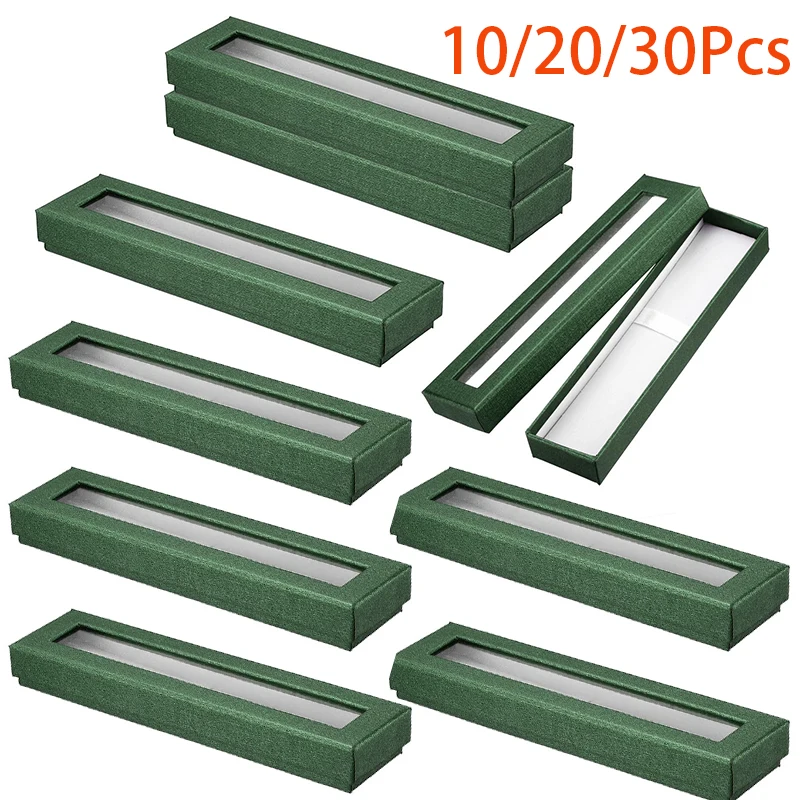 10/20/30 peças caneta caixa de presente vazio caso de papelão com janela clara caneta apresentação caixa de exibição para lápis esferográfica