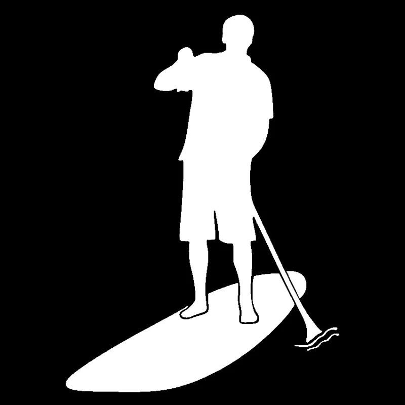 Stand Up Paddle Board Creative Decals Fashion Car Window Decals Personalized Pvc Waterproof Decals Black/white, 17cm * 12cm