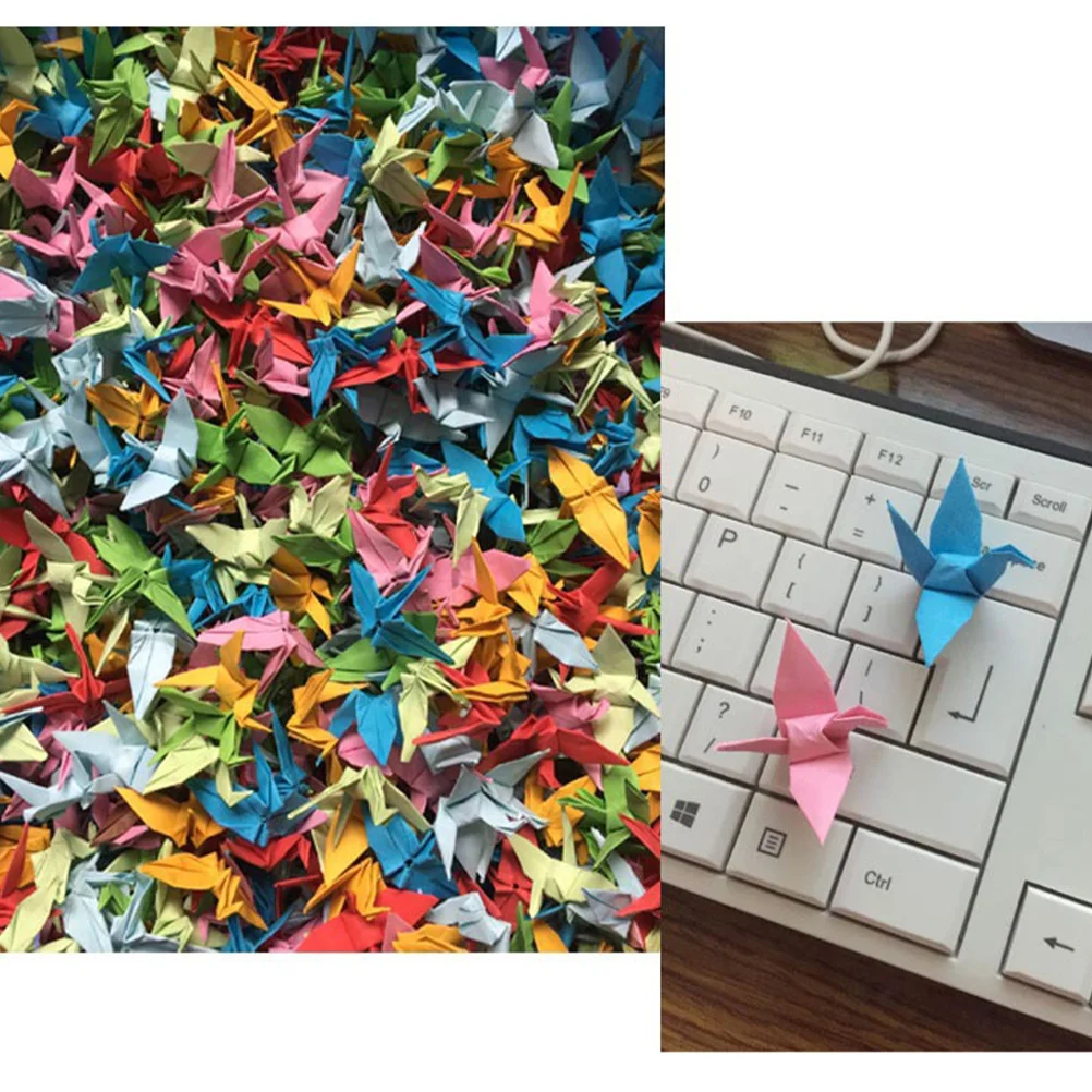 100 pz Origami Gru Decorazioni 9 Cm Gru di Carta Per La Festa A Casa di Nozze Progetti Artigianali Fai Da Te Colore Misto Effetto Pearlite