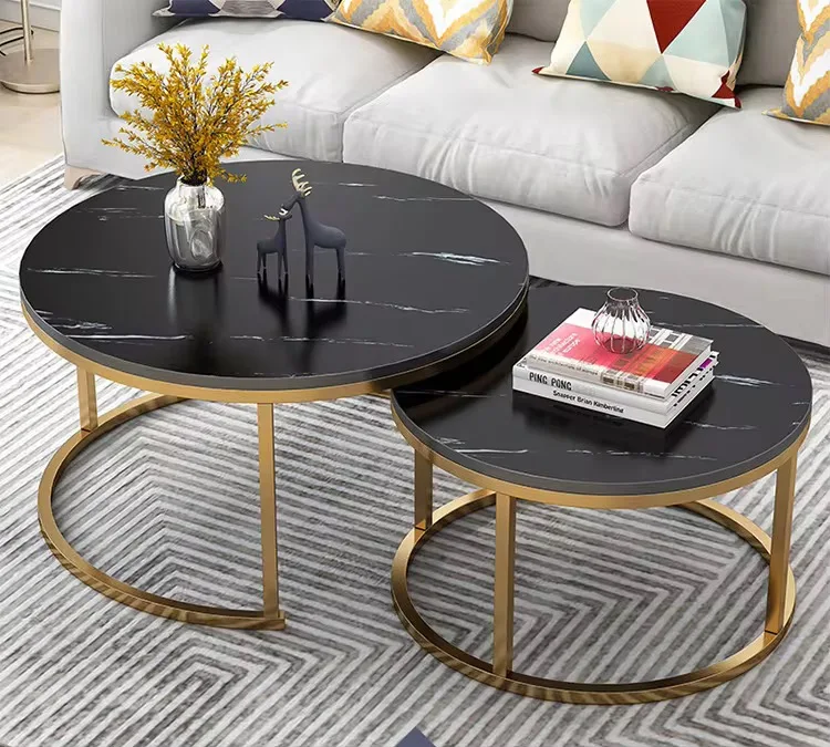 Coffee table rock plate top adjustable non-slip foot coffee table living room bedroom side