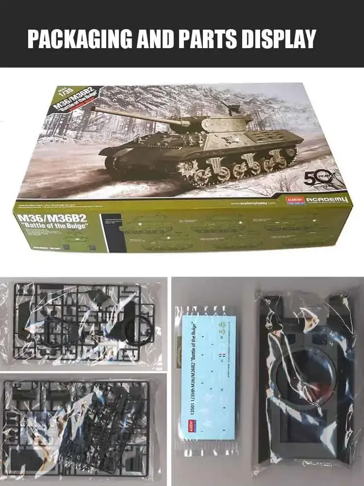 Academy-Kit de modelo de tanque ensamblado, destructor de tanque americano M36/M36B2 13501, 1/35