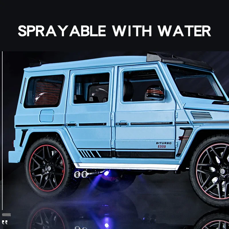 1:18 Mercedes Benz Brabus G800 Off-Road Vehicle SUV Alloy Diecast Model Car Collect Sound & Light Sprayable Toy Car Gift for Kid