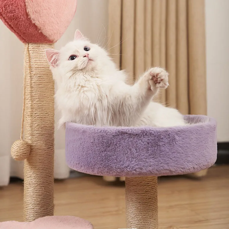 Cat Nest Tree Tower Apartment Sofa Cushion Hanging Chair Cat Scratching Platform Climbing Frame Complete Pet Cat Products