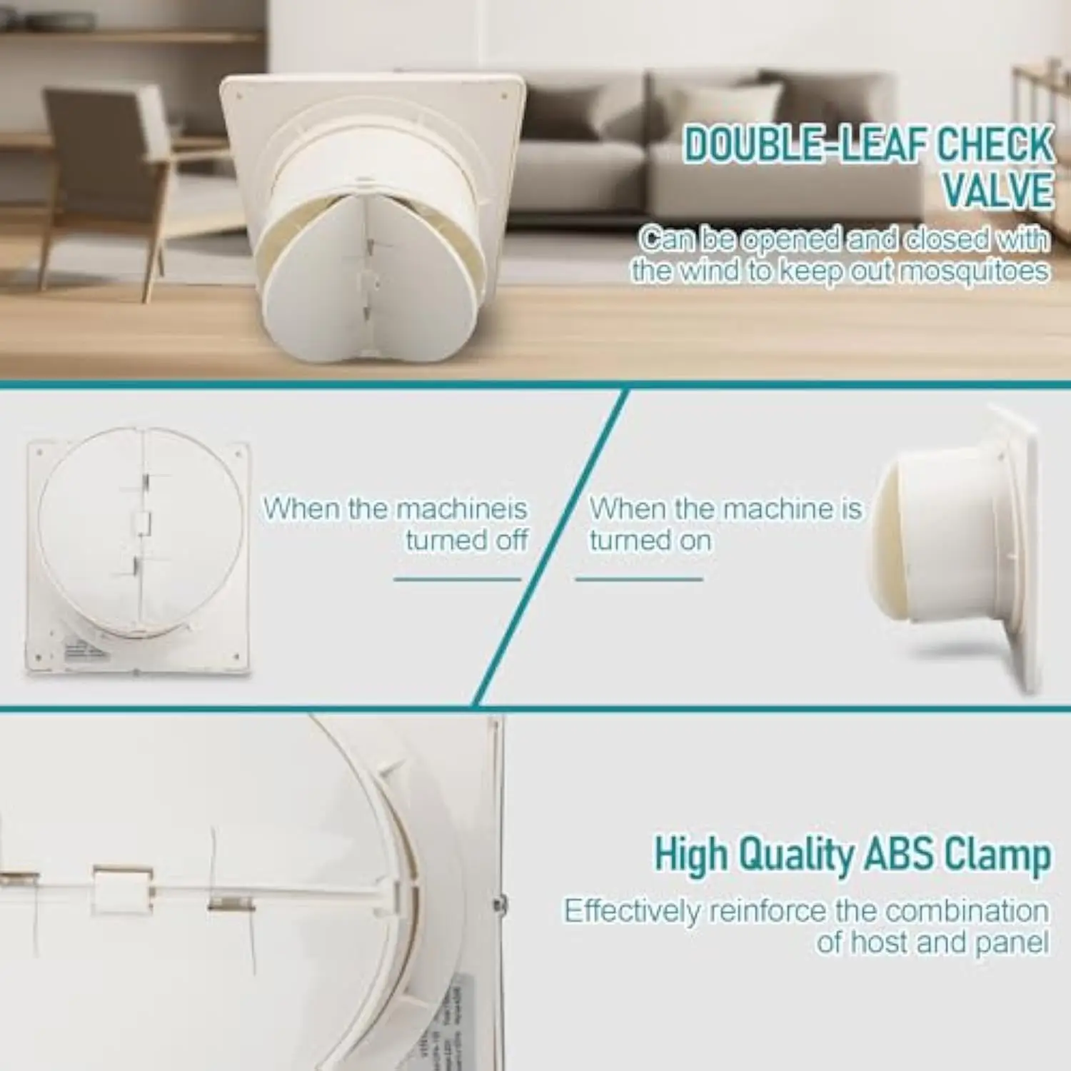 Exaustor, ventilador de ventilação de montagem na parede da janela de 8 polegadas com interruptor para ventilação eficiente da garagem do banheiro da cozinha (branco, 80W)