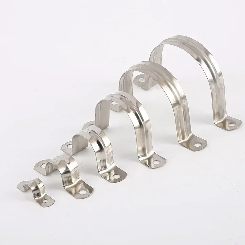 10/20pcs M5-M20 Stainless Steel U-shaped Buckle Card Saddle Card Fixed Water Pipe Clamp Fixed Buckle Saddle Throat Hoop