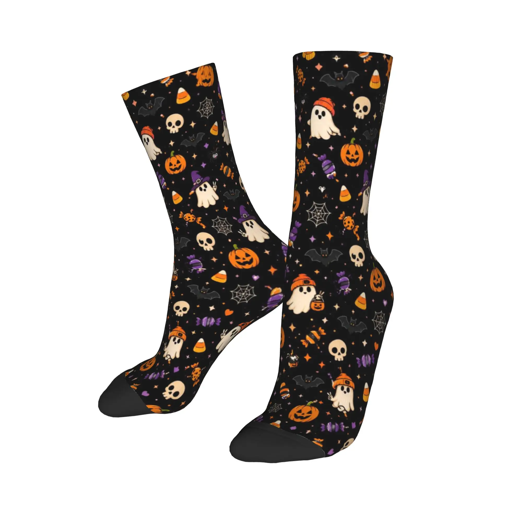 Cozy Unisex Socks Halloween Ghost Pumpkin Spooky Trick Or Treat Witch Product Soft  Sport Socks All Seasons