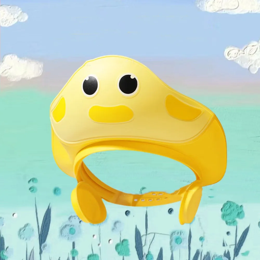 Cute Animal Shape Baby Shower Cap Soft Eye Ear Protection Baby Shampoo Cap Adjustable Waterproof Children's Bath Cap
